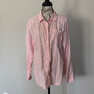 L.L. Bean Light Pink Linen Blouse